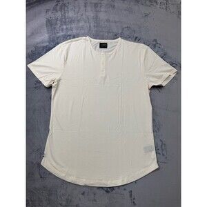 Cuts Clothing Short Sleeve Henley Curve Fit T-Shirt Men's XXL Egg-Shells